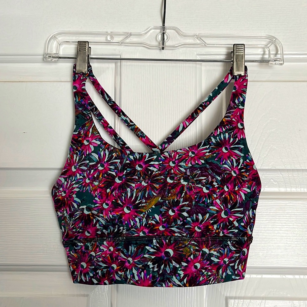 Lululemon Energy Longline Bra, Medium Support, Floral Electric Multi